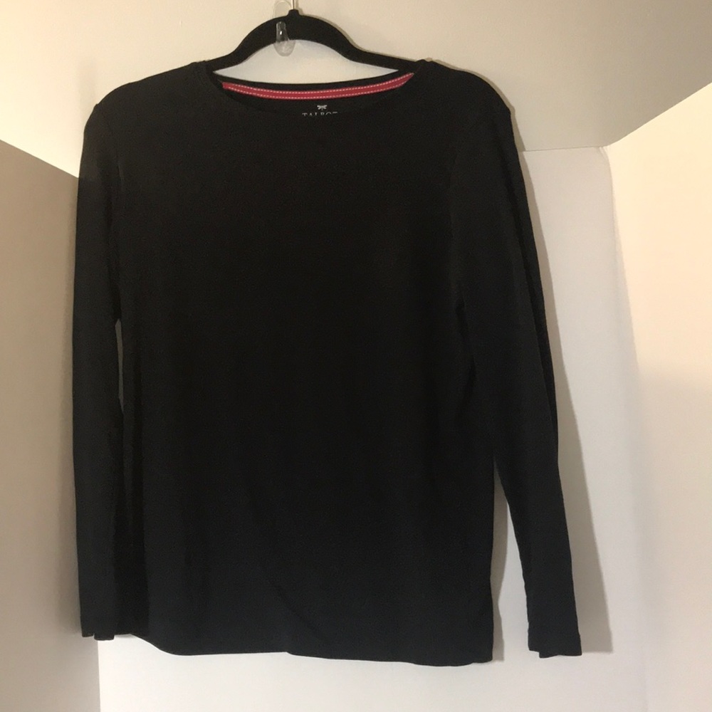 Talbots top Long sleeves 1xp black 100% prima cotton casual minimalist